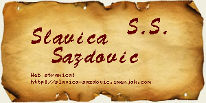 Slavica Sazdović vizit kartica